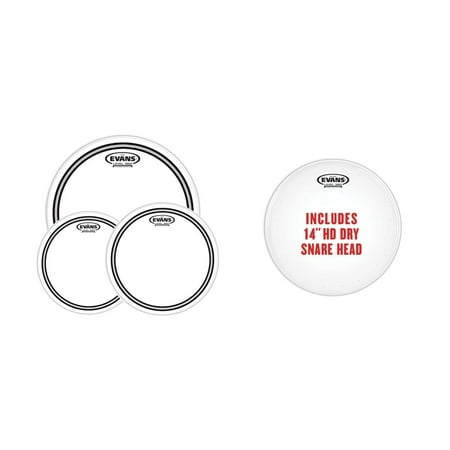 EC2S Clear Tom Pack with HD Dry Snare Head - Fusion