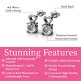 thumbnail image 2 of Cate & Chloe Marian 18k White Gold Plated Heart Stud Earrings with Swarovski Crystals for Women, 2 of 10