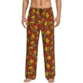 thumbnail image 2 of Kdxio Fall Leaves Print Men's Sleep Pajama Pant Lounge Pants with Pockets, 2 of 8