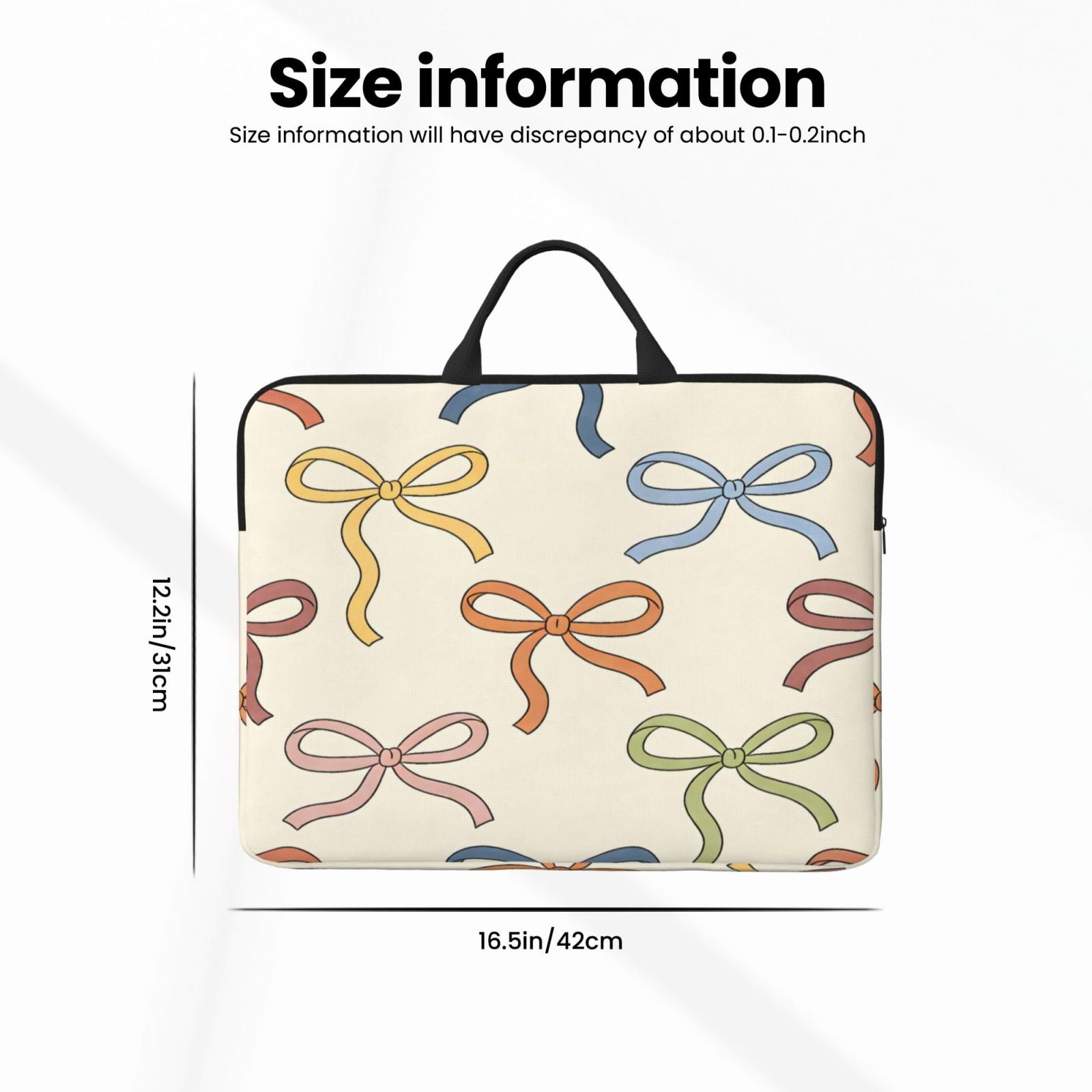Laptop Sleeve Bag For Women Men 14inch Waterproof Durable Protective Computer Carrying Cover Handle Laptop Case Bag Colorful Bows (2)