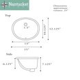 thumbnail image 2 of Nantucket Sinks UM-13x10-W 13-Inch by 10-Inch Oval Ceramic Undermount Vanity Sink, White, 2 of 5