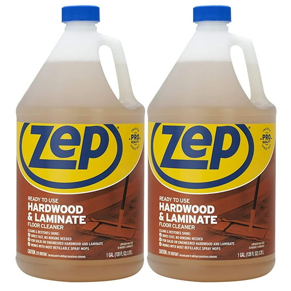 Zep Hardwood & Laminate Floor Cleaner - 1 Gallon (Case of 2) ECZUHLF1282 - Cleans Finished Wood And Laminate Floors With A Quick-Drying, No-Rinse Formula