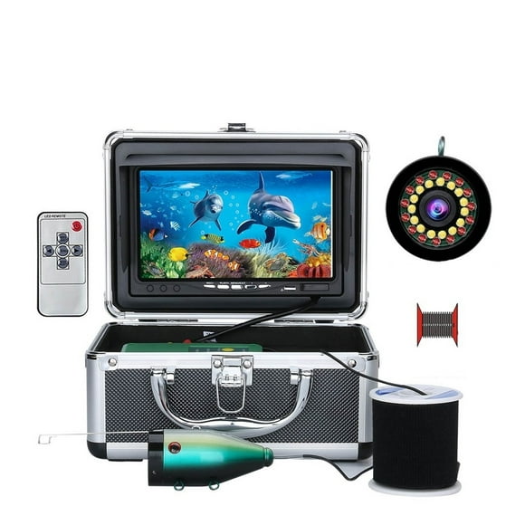 7 Inch Fish Finder Underwater Fishing Camera 15pcs White LEDs +15pcs Infrared Lamp 1080P HD Camera With 15M 30M For Ice Fishing ,Night Vision & Waterproof Design