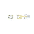 thumbnail image 4 of Brilliance Fine Jewelry Women's Simulated Diamond Earring Set with Double Row Clicktop Hoop in 14KT Gold Plated Sterling Silver, 4 of 8