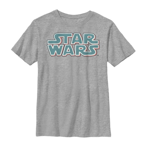 Boy's Star Wars Bubble Logo Scrawl  Graphic Tee Athletic Heather Large