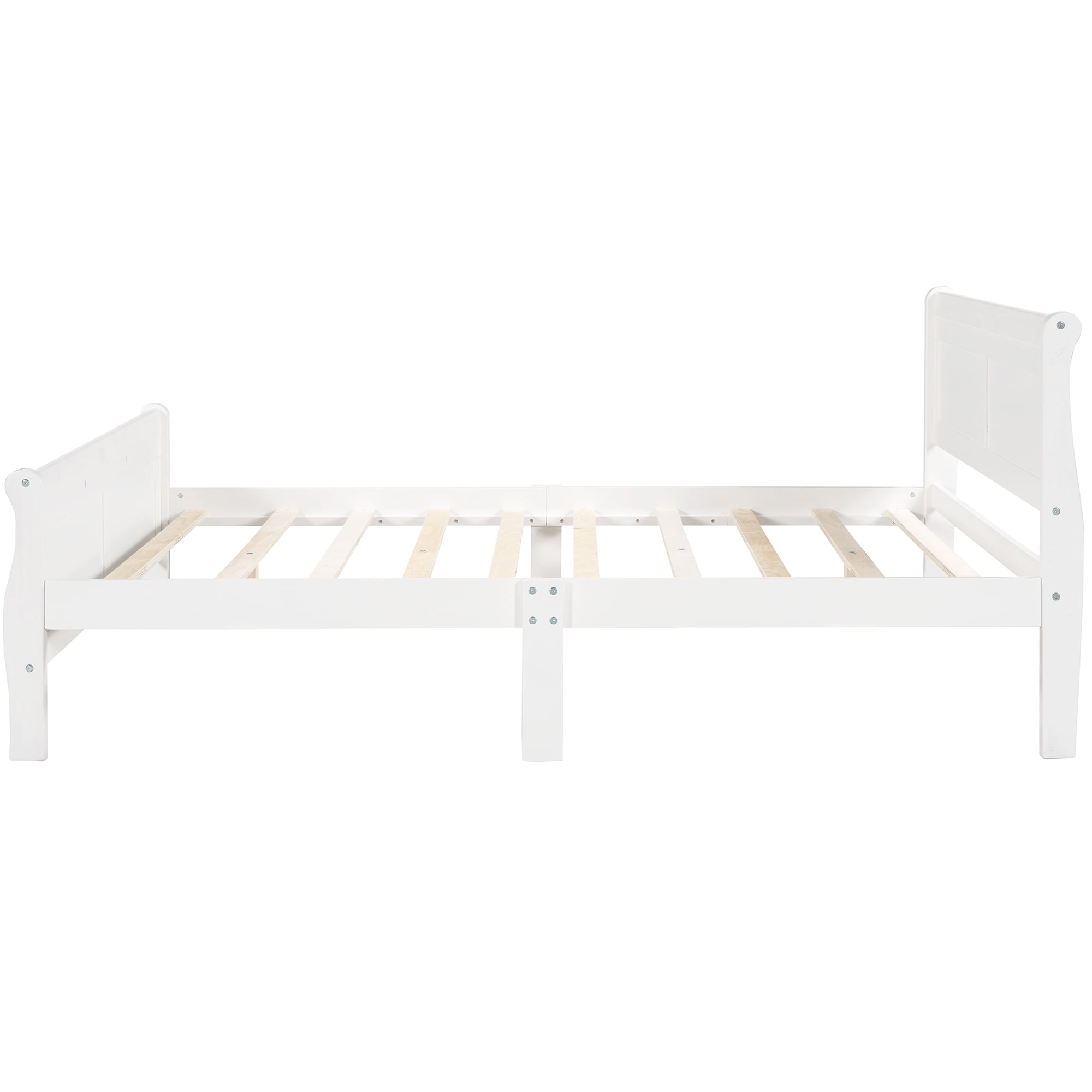 Gewnee Queen Size Wood Platform Bed with Headboard and Footboard for Kids and Adults,White