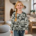 thumbnail image 4 of DISNIMO Camouflage Printed Girls Lace-up Tops Long Sleeve Tee Shirts Casual Loose Pullover Tops Round Neck Blouse Shirts Size 5-12 Years, 4 of 8