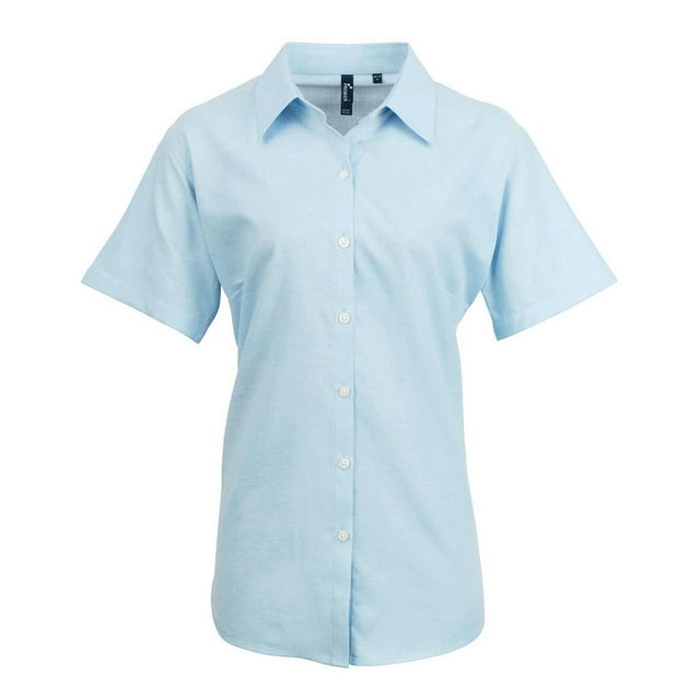Premier Chemise Oxford Perlée à Manches Courtes pour Femmes