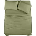 thumbnail image 1 of Juego de sábanas Utopia Bedding de microfibra totalmente cepillada, color oliva, 1 of 7