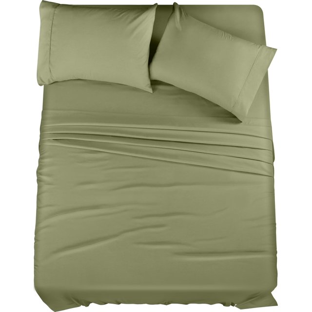 Juego de sábanas Utopia Bedding de microfibra totalmente cepillada, color oliva