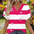 thumbnail image 4 of Sexlip Women's Top V-Neck Short Sleeve Loose Fit Comfortable Wear Daily Wear Essential Durable Quality Fashion Forward Pink L, 4 of 6