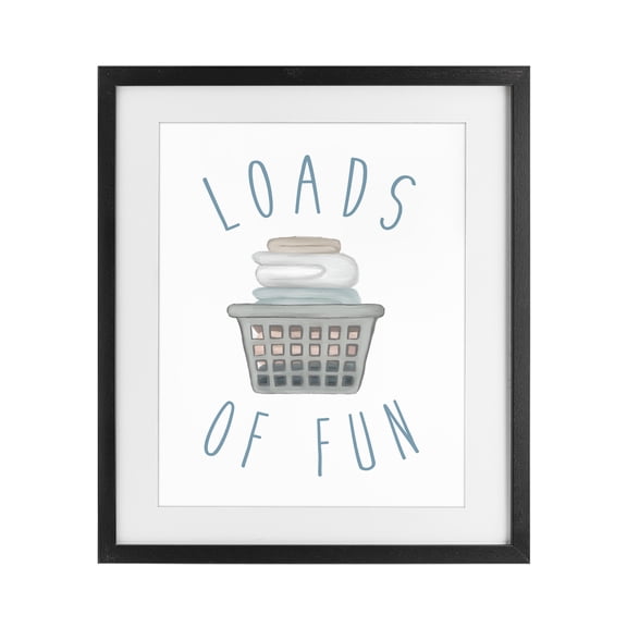 Stupell Industries Loads Of Fun Laundry Basket Black Framed Print Under Glass, design by Elizabeth Medley