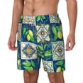 thumbnail image 2 of Uemuo Lemon and Leaves Pattern Mens Swim Trunks Quick Dry Board Shorts with Mesh Lining, Stretch Beach Shorts Quick Dry No-Chafing Board Shorts-Large, 2 of 9