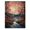 thumbnail image 3 of Designart "Cherry Blossom River Tranquil Japanese Beauty II" Floral Print on Natural Pine Wood, 3 of 5