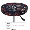 thumbnail image 4 of Easygdp Thanksgiving Print Easy To Install Bar Stool Covers&Stool Covers Round&Elastic Stool Cover, Barstool Covers,Washable&Bottom With Elastic Edge-14 inch, 4 of 7