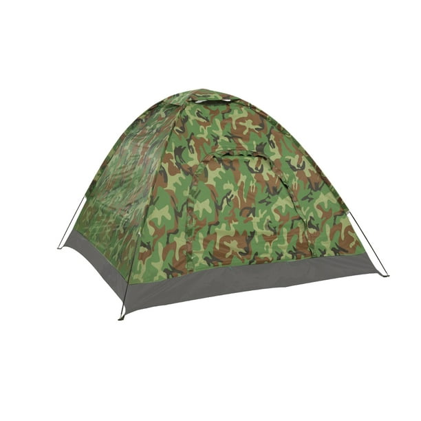1 tienda de campaña de camuflaje con bastón de senderismo, impermeable, ligera y portátil, para senderismo al aire libre (color aleatorio).
