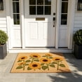 thumbnail image 4 of Botanical Print Faux Coir Doormat 24x16 Inch Outdoor Indoor Entryway Rug Dirt Trapping Non Slip Backing, 4 of 6