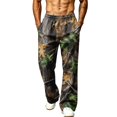 thumbnail image 2 of Dwelliawo Joggers for Men Open Bottom Autumn Camo Straight Leg Baggy Sweatpants Drawstring Cotton Yoga Sweat Pants Winter High Waisted Wide Leg Trousers Coffee XL, 2 of 6
