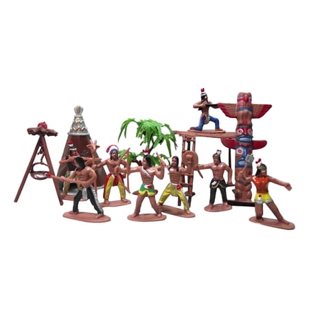 Homemaxs Indian Figures Figure Native Toys American Figurines Indians Playset Model Plastic Kids Action Figurine West