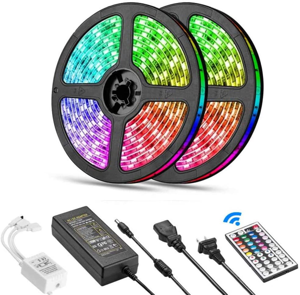 RGB LED Strip Lights Waterproof 10m SMD5050 Lamp DC12V With 44‑Key Remote Contro 