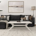 thumbnail image 2 of Plank+Beam Solid Wood Cross Leg Rectangular Coffee Table, 48" Coffee Table for Living Room, White, 2 of 9