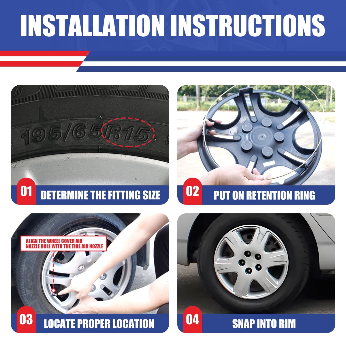 1 Pack 15" Hubcap Wheel Cover for 2005-2008 Toyota Corolla,Wheel Rim Cover,Compatible with Steel Wheels,Snap on Hub Caps Replacement,PP Material,Lacquer