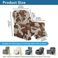 thumbnail image 6 of SCRAWLGOD Cow Print Brown Beige Recliner Slipcover Stretch Reclining Chair Covers Recliner Chair Covers with Storage Pocket Furniture Protector 4 Pieces Sofa Cover Prevent Stain, 6 of 7