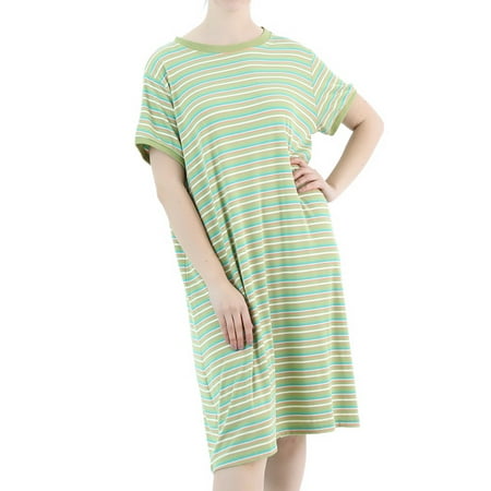 

Homgro Women s Soft Plus Size Nightgown Short Sleeve Sleep Dress Lounge Nightdress Nighty Sleepwear Green X-Large