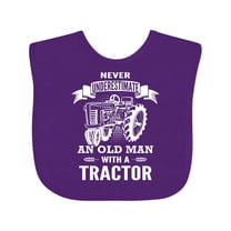 Inktastic Old Man Tractor Boys Baby Bib