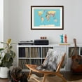 thumbnail image 4 of Art.com Highly Detailed World Map with Vintage Color. Art Print by frees, Brown Frame Wall Art, 44" x 32", 4 of 5