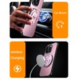 thumbnail image 5 of ELEHOLD Hybrid Frosted Plating Rugged Case For iPhone 13 Pro – PC + TPU Magnetic Shockproof Cover, MagSafe Compatible, with 360° Rotatable Ring Stand & Lens All-Inclusive Design, Pink, 5 of 7