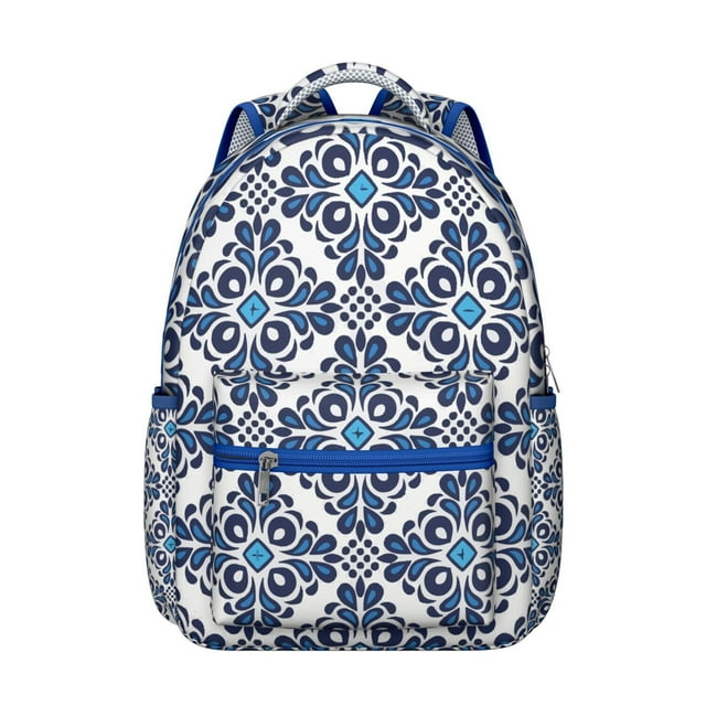 Vintage Botanical Flower Backpack Lightweight and Multifunctional Students’s Backpack with Tropical Flower and Butterfly Design for School and Travel