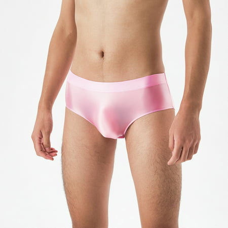 

ALSLIAO Four Seasons Men Shiny Satin Glossy Wet Look Low Rise Briefs Underwear Underpant