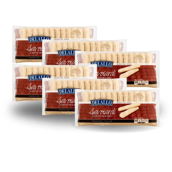 DeLallo Savoiardi Lady Finger Cookies, For Tiramisu, 7 oz Box, (6 Pack)