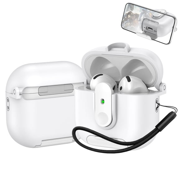 For AirPods 4 One-piece Holder Wireless Earphones Case with Lanyard For AirPods 4