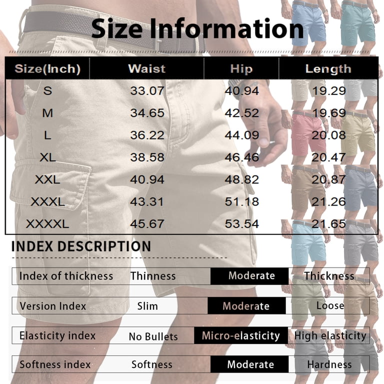 LNZGNM Men's Cargo Shorts Relaxed Fit Button Quick Dry Stretch