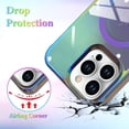 thumbnail image 5 of Laser Case Designed for iPhone 15 Pro Max Case Compatible with Magsafe Fluorescent Iridescent Case for Women Men Soft TPU Bumper Hard Back Shockproof Protective Cover-Clear/Black, 5 of 6