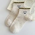 thumbnail image 2 of Women's Cute Bear Embroidered Speckled Ankle Socks 6pk - Green, 2 of 4
