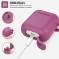 thumbnail image 3 of Coffea Protective Silicone Case with Keychain for AirPods 1 & 2 (Front LED Not Visible) (Lilac Purple), 3 of 7