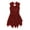Burgundy, variant on iiniim Kids Girls Figure Ice Skating Gymnastics Dance Dress Jazz Tango Latin Irregular Hem Tutu Skirt
