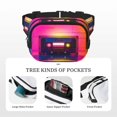 thumbnail image 5 of Zufioo Neon Cassette Tape Print Square Double Layer Waist Bag, Durable & Stylish Fanny Pack with Zippered Pockets and Adjustable Strap for Outdoor & Daily, 5 of 9