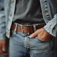 thumbnail image 4 of Vestido casual campestre de cuero Belt Wrangler, marrón claro 40, 4 of 7