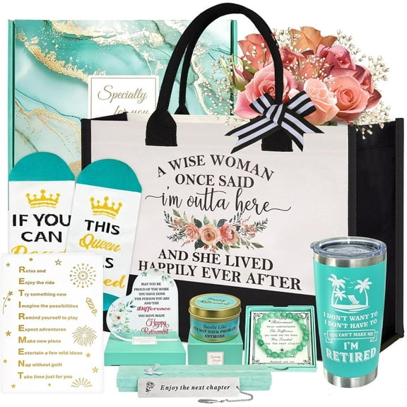 Retirement Gifts for Women 2025, Best Happy Retirement Gifts for Coworker Teacher Nurse Boss Friend Mom Grandma Retirees, Funny Retirement Gift for Woman, Cool Retired Gift Baskets for Women