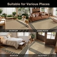 thumbnail image 5 of UERMEI 6'x9' Easy Jute Area Rug, Large Washable Rugs for Living Room, Checkerboard Indoor Outdoor Carpet Non Slip, Modern Geometric Farmhouse Checkered Carpet for Dining Room Apartment,Black, 5 of 8