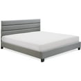 thumbnail image 2 of ClickDecor Hudson Upholstered Platform Bed with Straight Tufted Headboard, Mattress Foundation, No Box Springs Needed, Wood Frame Slat Support with Easy Assembly, Queen Size, Gray Weave, 2 of 11