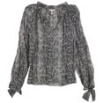thumbnail image 2 of Rebecca Taylor Womens Snake Print Pullover Blouse, Grey, 12, 2 of 2