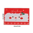 thumbnail image 3 of Merry Christmas Placemats, Red Snowman Table Mat, Snow Flower, White Line Border, Christmas Dining Mat, Dining Table Decor, Outdoor Indoor Kitchen BBQ Picnic Favor, Vintage, 3 of 6