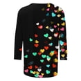 thumbnail image 4 of Women 3/4 Sleeve Shirts Tops Casual Heart T-Shirts Loose Plus Size Blouse Summer Tunic Top Outfits, 4 of 5