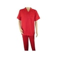 thumbnail image 2 of Men 2pc Walking Leisure Suit Short Sleeves By DREAMS 256-08 Solid Red, 2 of 7