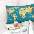 thumbnail image 4 of Kdxio World Map With Landmarks Print Pillows Covers Cases Bedroom Decor Decoration Rectangle Two Sides Printed-14"x20", 4 of 6